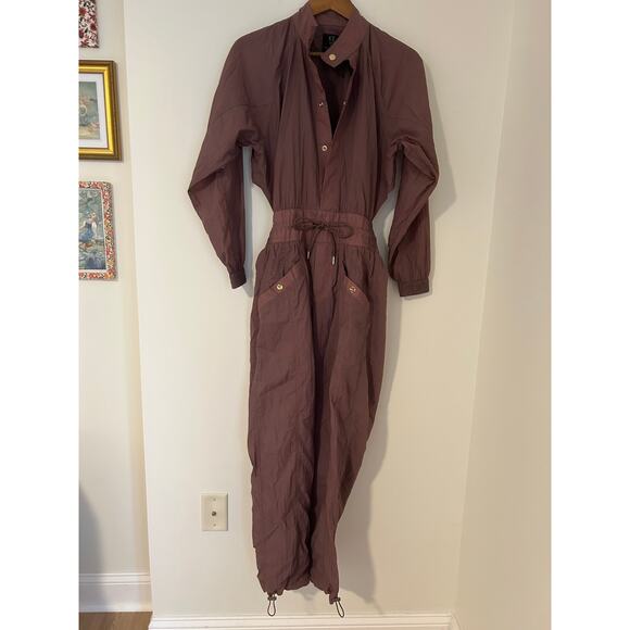 Athleta Alicia Keys Utility Windbreaker Jumpsuit Purple Mauve Cocoa EUC 4 Open - Picture 2 of 13